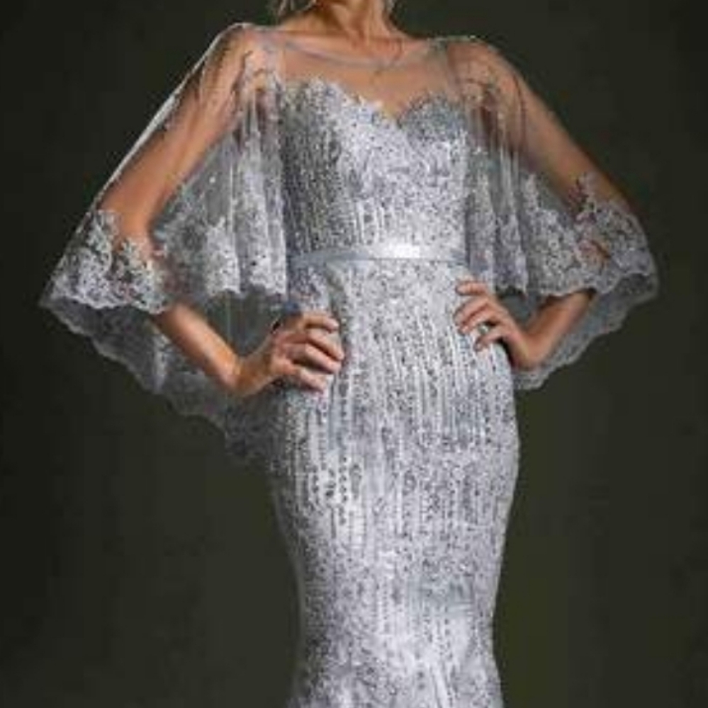 Andrea and Leo Caped Gown (Style 5263)